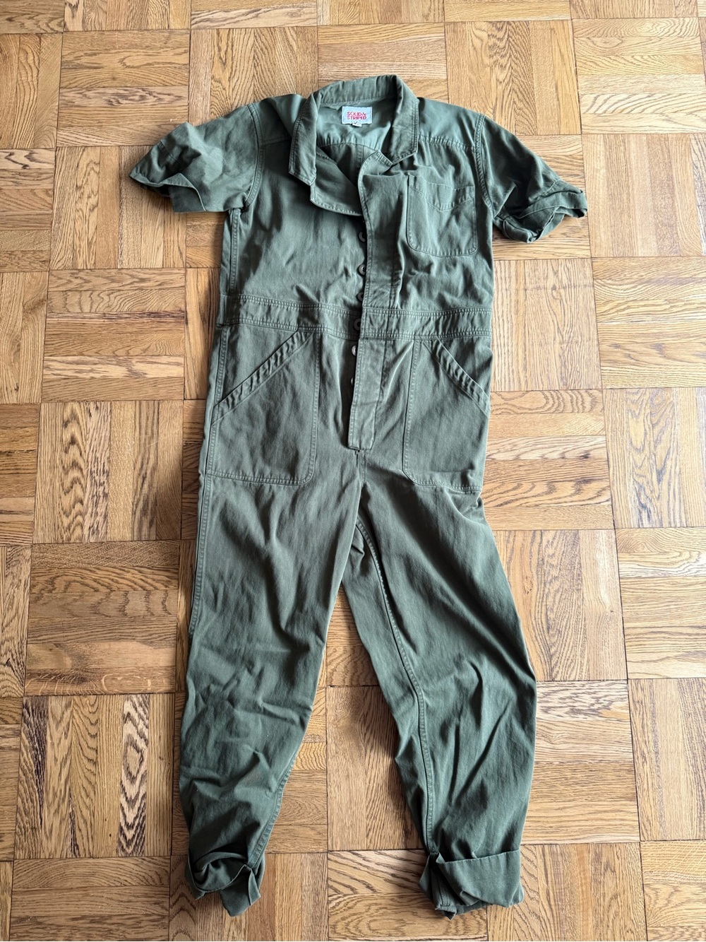 SOLID & STRIPED Olive Utility Jumpsuit